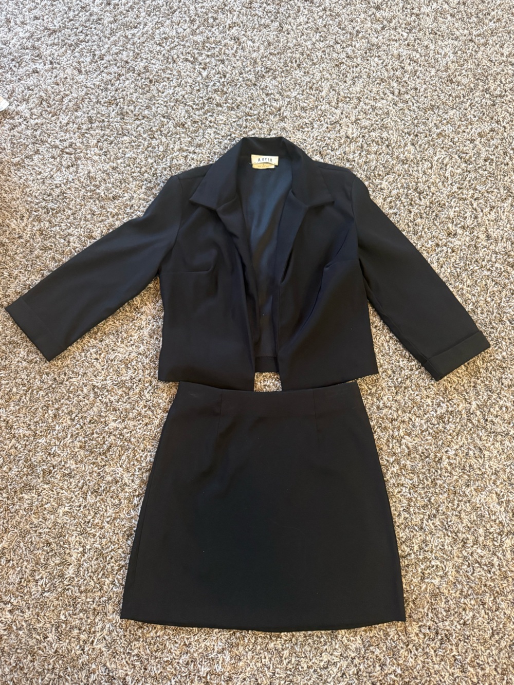 Black Suit Skirt Set